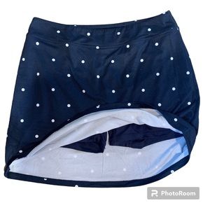 Navy polka dot skort stretchy athleisure